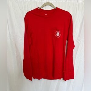 Southern Tide Ohio State Buckeyes Long Sleeve Shirt 100% Cotton Red Womens Small